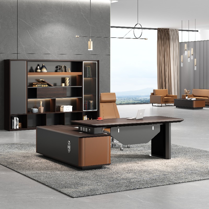 Office Furniture Manufacturers - Biurko prezesa w kształcie litery L,
