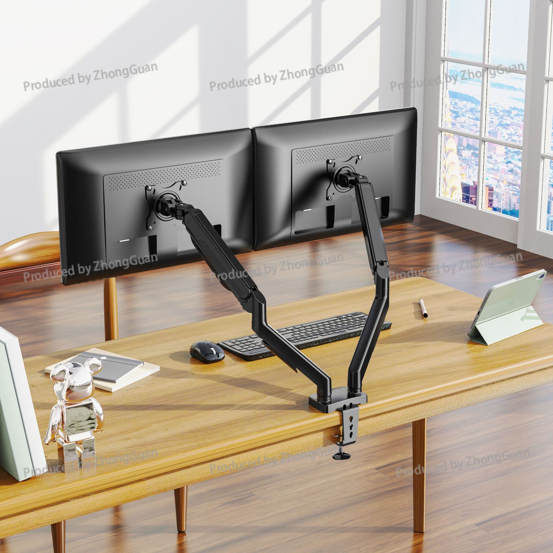 Podwójny uchwyt na monitor z s – Adjustable Monitor Mount recenzja i cena