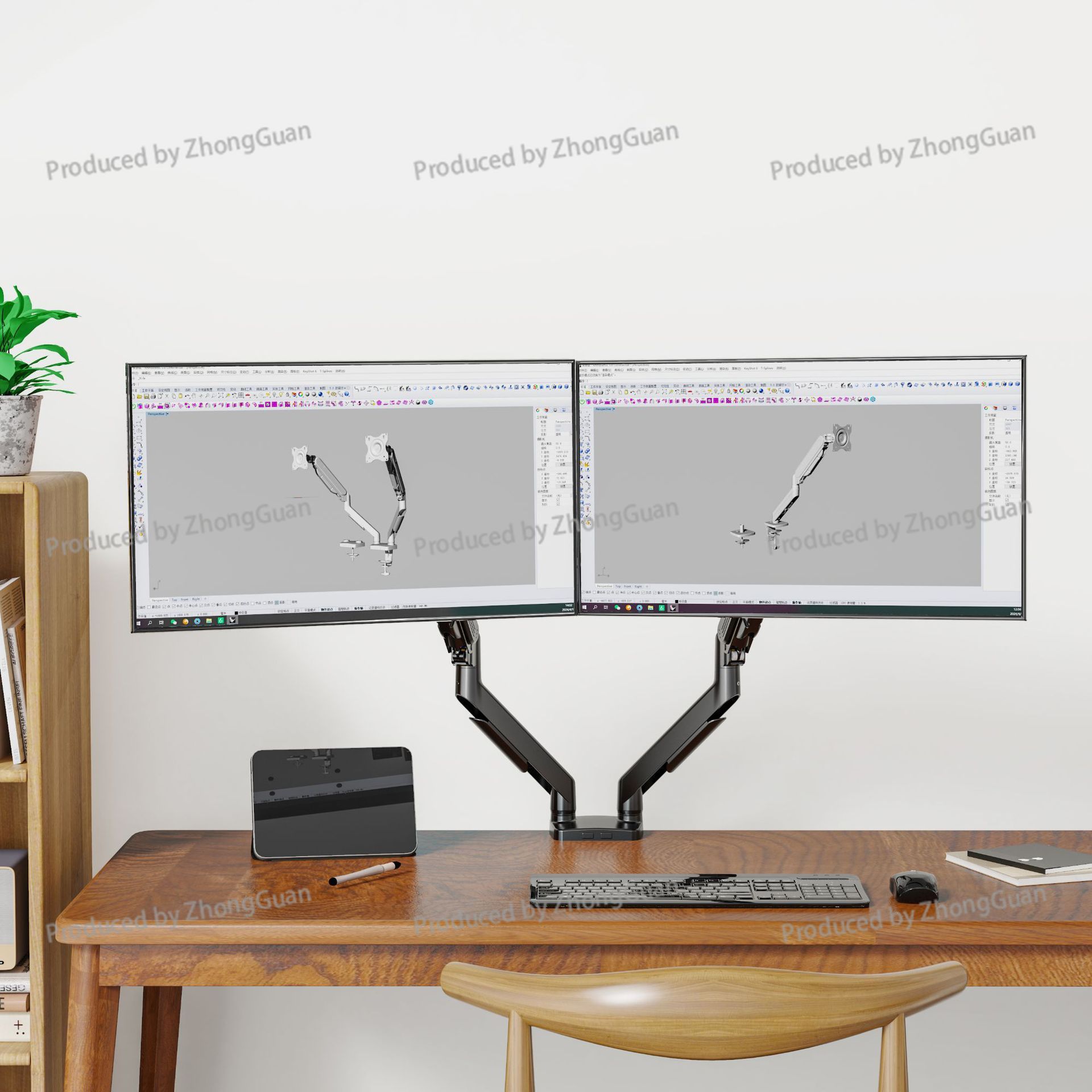 Podwójny uchwyt na monitor z s – Adjustable Monitor Mount recenzja i cena