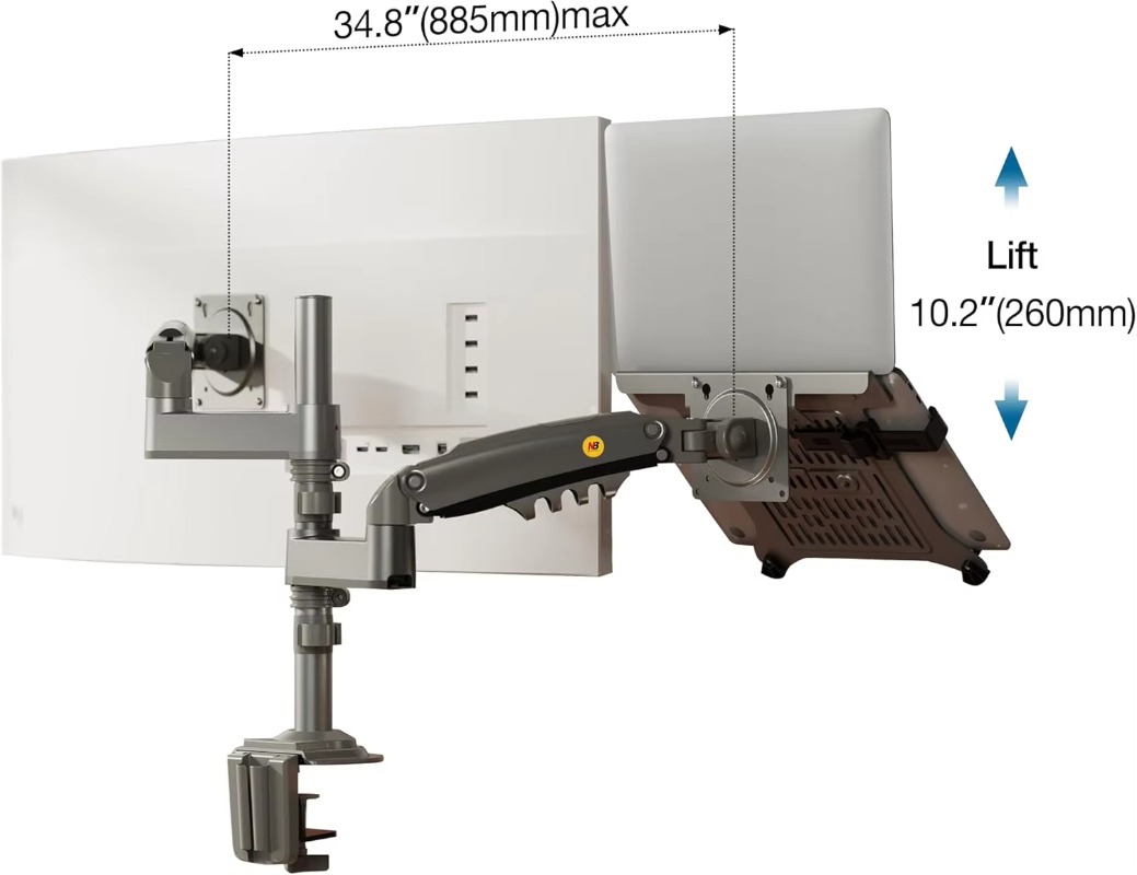 Podwójny uchwyt na laptopa 2 w – Adjustable Monitor Mount recenzja i cena